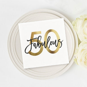 Servilleta De Papel Fabuloso 50.º   Moda elegante moderna Cumpleaños d