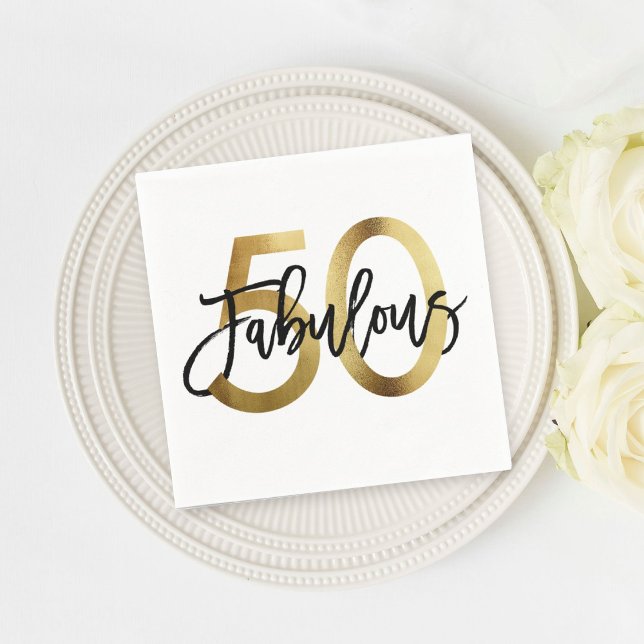 Servilleta De Papel Fabuloso 50.º | Moda elegante moderna Cumpleaños d (Subido por el creador)