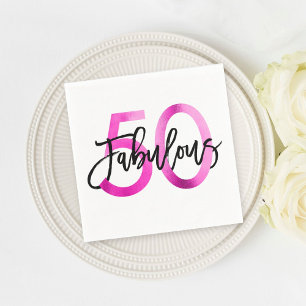 Servilleta De Papel Fabuloso 50.º   Moda elegante moderna Cumpleaños r