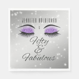Servilleta De Papel Fabuloso 50 Napkins Black Purple Glam Eyes