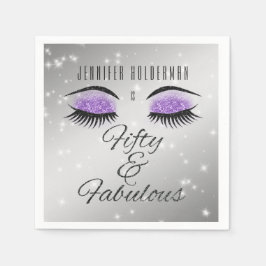 Servilleta De Papel Fabuloso 50 Napkins Black Purple Glam Eyes