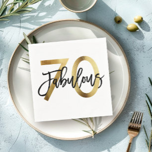 Servilleta De Papel Fabuloso 70.º   Moda elegante moderna Cumpleaños d