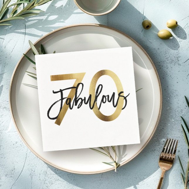 Servilleta De Papel Fabuloso 70.º | Moda elegante moderna Cumpleaños d (Subido por el creador)