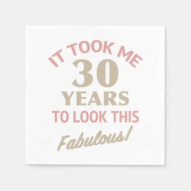 Servilleta De Papel Fabuloso cumpleaños número 30 (Anverso)