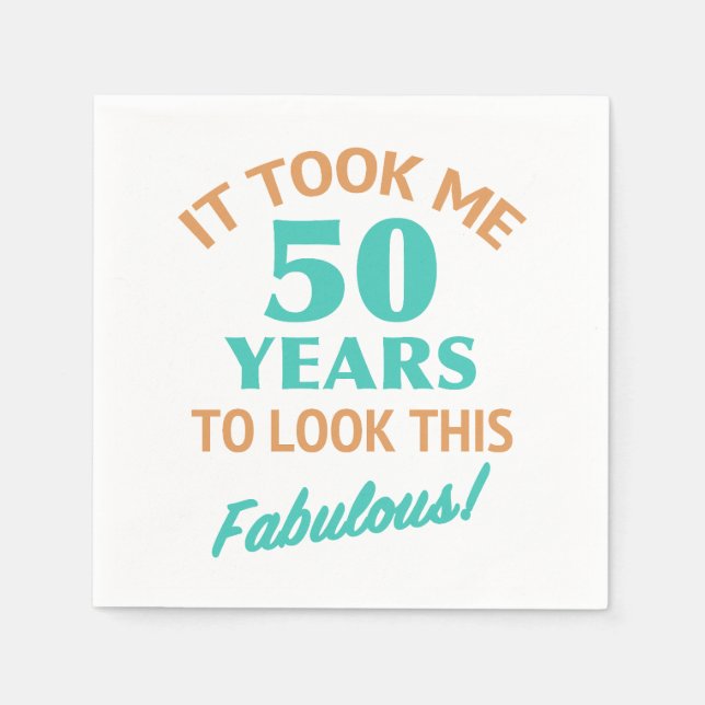 Servilleta De Papel Fabuloso cumpleaños número 50 (Anverso)