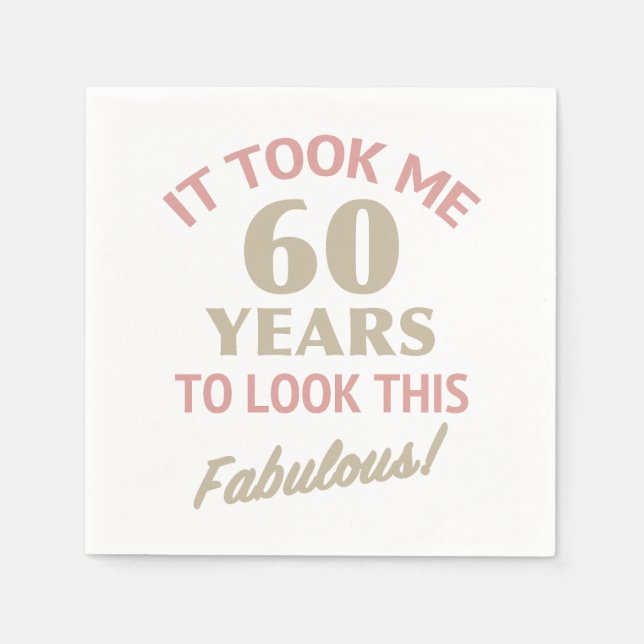 Servilleta De Papel Fabuloso cumpleaños número 60 (Anverso)