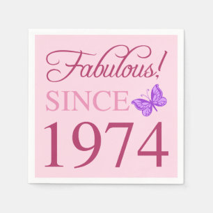 Servilleta De Papel Fabuloso desde 1974 50º cumpleaños