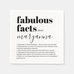Servilleta De Papel Fabulous Facts Personalizado Napkins para cumpleañ