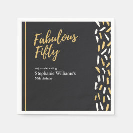 Servilleta De Papel Fabulous Fifty Golden Modern Woman's 50th Birthday