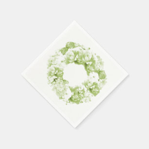 Servilleta De Papel Fachadas de papel Wreath verde monocromático