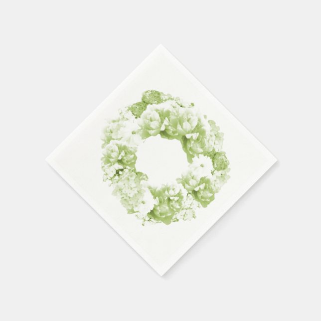 Servilleta De Papel Fachadas de papel Wreath verde monocromático (Borde)