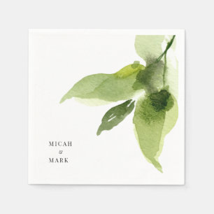 Servilleta De Papel Fácil acuarela Foliage Bodas Napkins