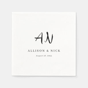 Servilleta De Papel Fácil Boda de monograma neutro