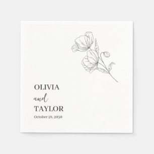 Servilleta De Papel Fácil Boda Floral