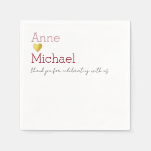 Servilleta De Papel Fácil Boda romántico con nombre