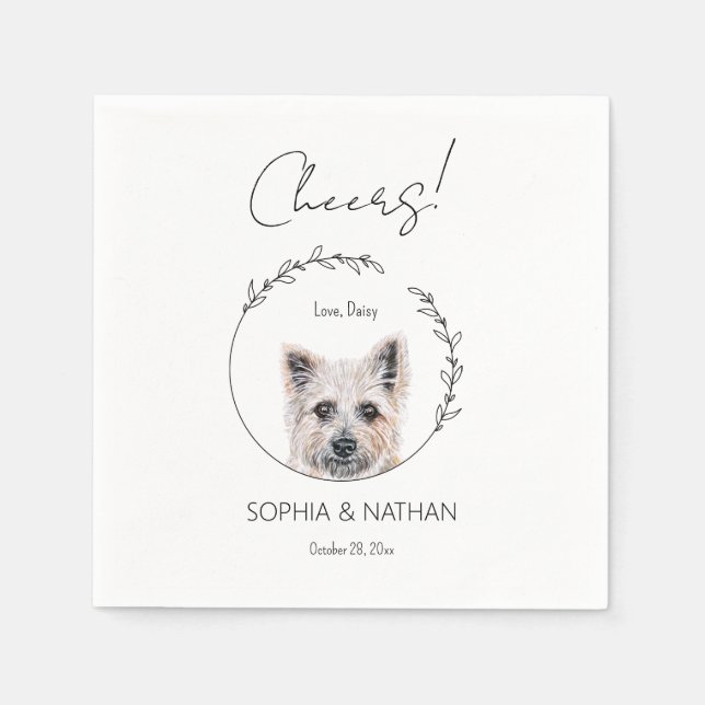 Servilleta De Papel Fácil Cairn Terrier Boda Cocktail Napkins (Anverso)