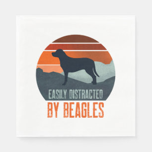Servilleta De Papel Fácilmente Distraído Por Beagles Paseando Perros