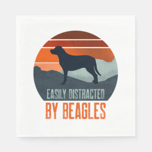 Servilleta De Papel Fácilmente Distraído Por Beagles Paseando Perros
