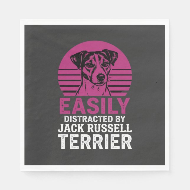 Servilleta De Papel Fácilmente Distraído Por Jack Russell Terrier (Anverso)