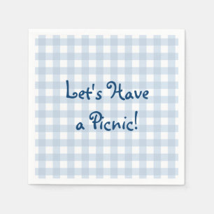 Servilleta De Papel Faded Blue Gingham Picnic