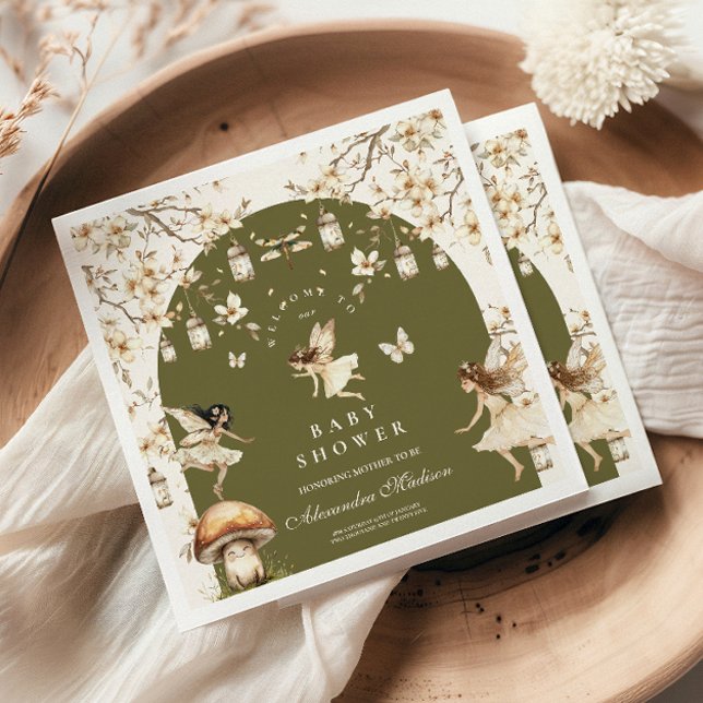 Servilleta De Papel Fairies Wildflowers Flower Meadow Baby Shower (Subido por el creador)