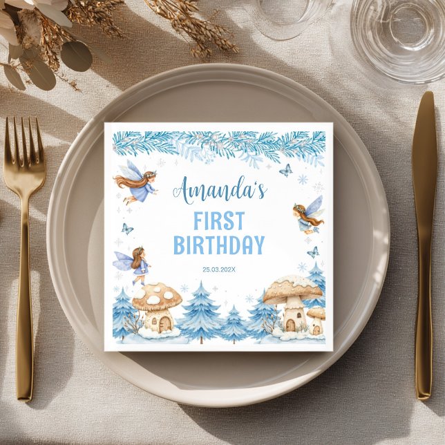 Servilleta De Papel Fairy Chica Winter Garden Napkins Birthday (Subido por el creador)