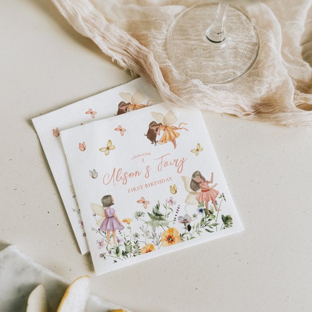 Servilleta De Papel Fairy First Birday (Subido por el creador)