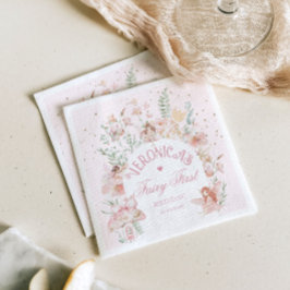 Servilleta De Papel Fairy First Birthday Enchanted garden Whimsical