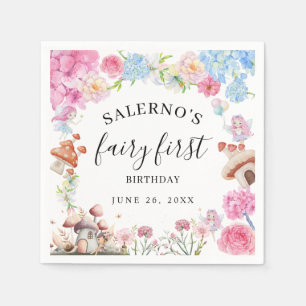 Servilleta De Papel Fairy First Birthday First Birthday Paper Napkin