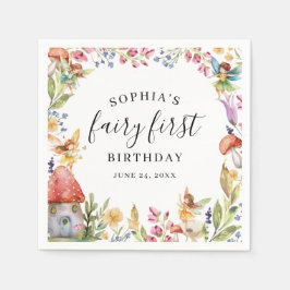 Servilleta De Papel Fairy First Birthday First Birthday Paper Napkin