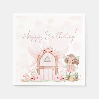 Servilleta De Papel Fairy First Girl's 1st Birthday Party Custom
