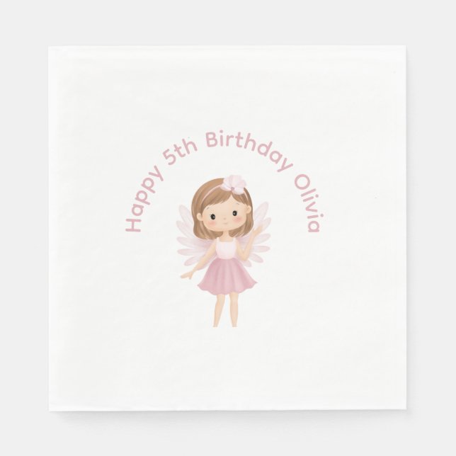 Servilleta De Papel Fairy Happy Birday (Anverso)