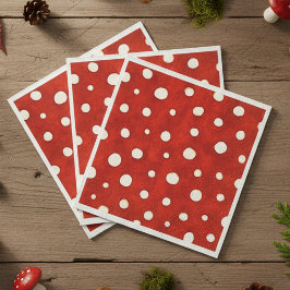 Servilleta De Papel Fairy Mushroom Red and White Polka Dot Pattern 