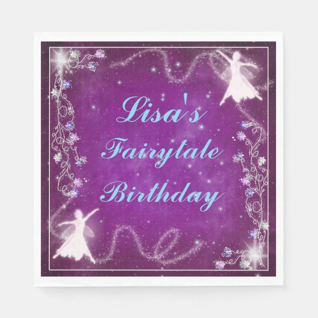 Servilleta De Papel Fairy Purple Starry Night Party (Anverso)