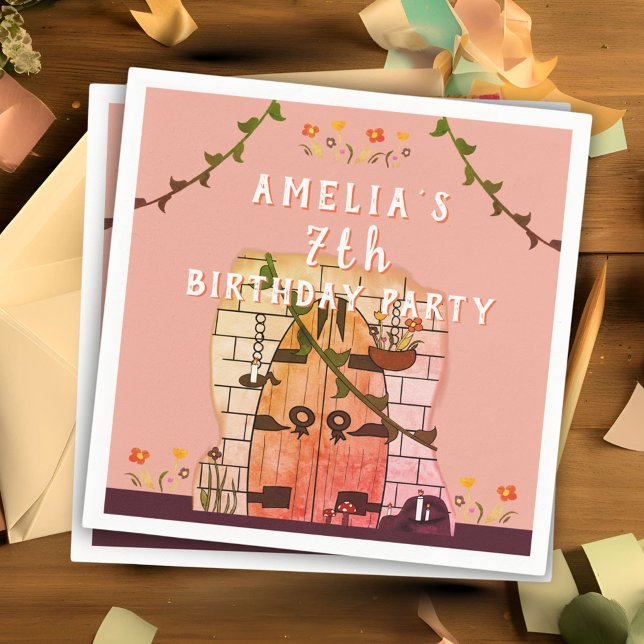 Servilleta De Papel Fairy Tale Door Flower Drawing Chica Fiesta de cum (Subido por el creador)