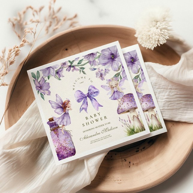 Servilleta De Papel Fairy Woodland Chica Baby Shower (Subido por el creador)