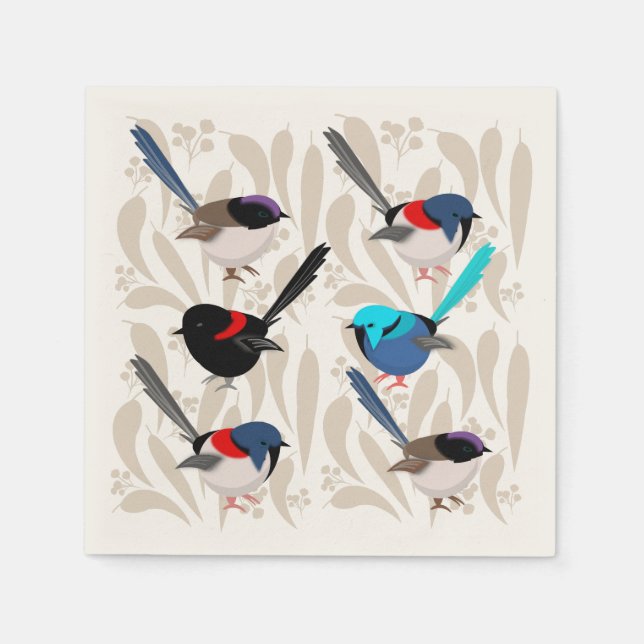 Servilleta De Papel Fairy Wrens (Anverso)