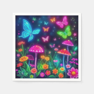 Servilleta De Papel Fairycore-Mariposas Flores y Hongos