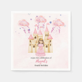 Servilleta De Papel Fairytale Pink Castle Princess All Ages Birthday
