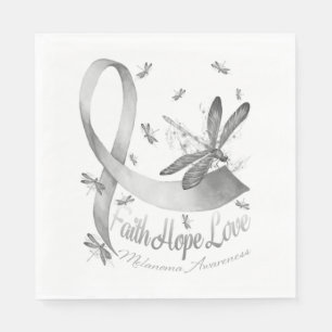 Servilleta De Papel Faith Hope Love Melanoma Awareness Dragonfly