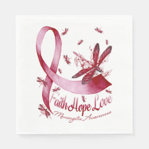 Servilleta De Papel Faith Hope Love Meningitis Awareness Dragonfly