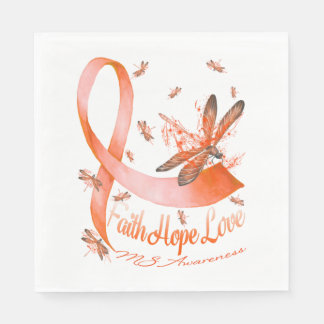 Servilleta De Papel Faith Hope Love MS Awareness Dragonfly