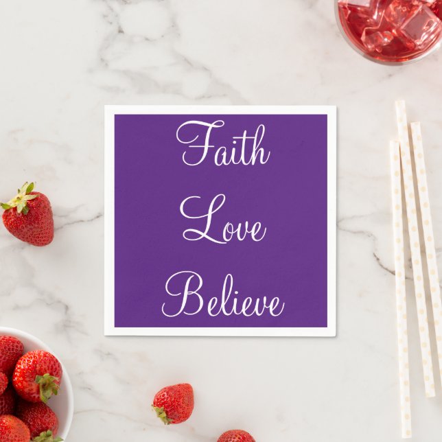 Servilleta De Papel Faith Love Believe Paper Napkins (In situ)