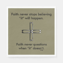 Faith Never Napkins con cruz de acero