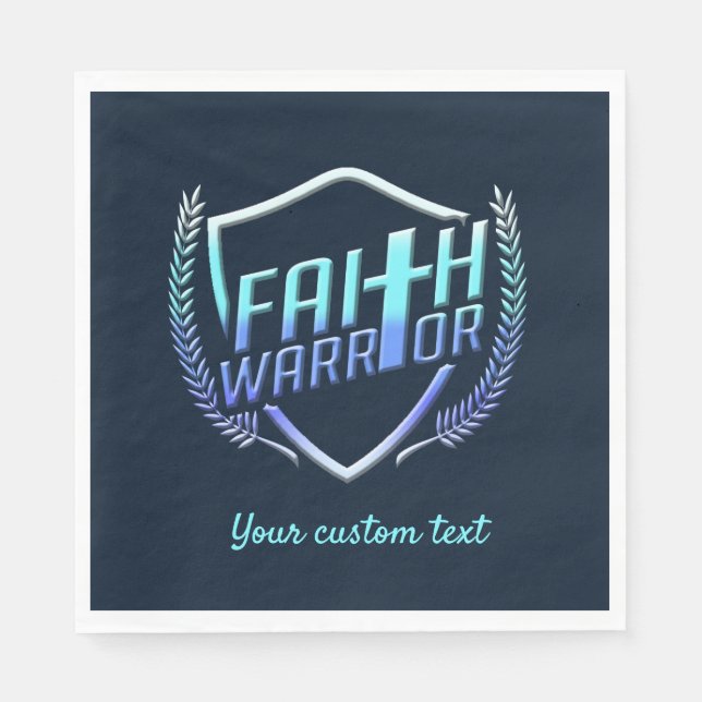 Servilleta De Papel Faith Warrior Christian Blue Purple Ombre (Anverso)