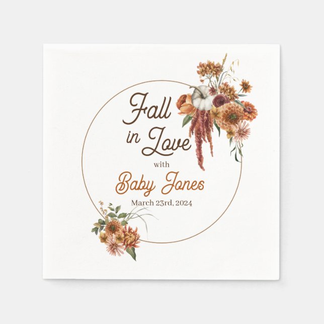 Servilleta De Papel Fall Boho Baby Shower Napkins (Anverso)