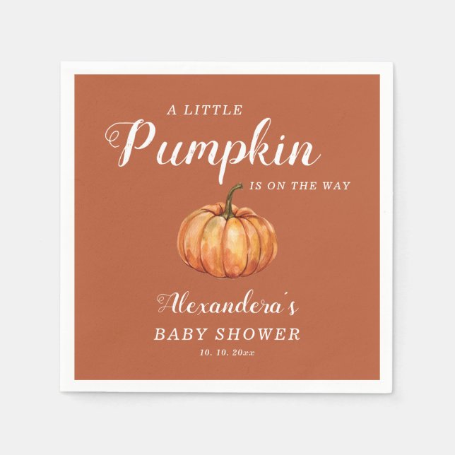 Servilleta De Papel Fall Boho Pumpkin Baby Shower (Anverso)