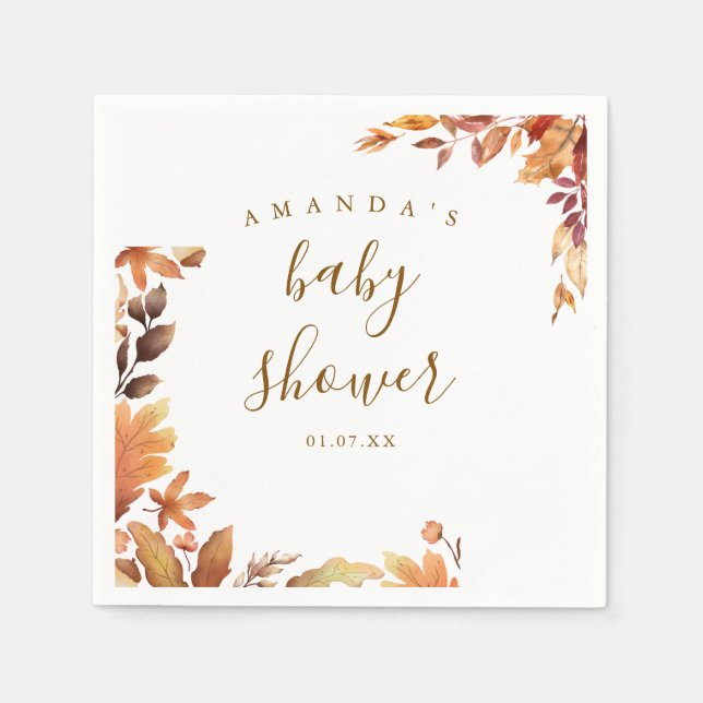Servilleta De Papel Fall boho Rustic Baby Shower (Anverso)