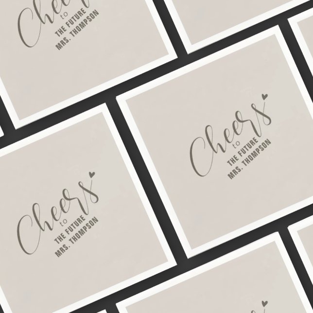 Servilleta De Papel Fall Cheers Futuro Sra Taupe Bridal Shower Brunch (Subido por el creador)