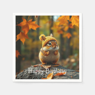 Servilleta De Papel Fall Chipmunk Birthday